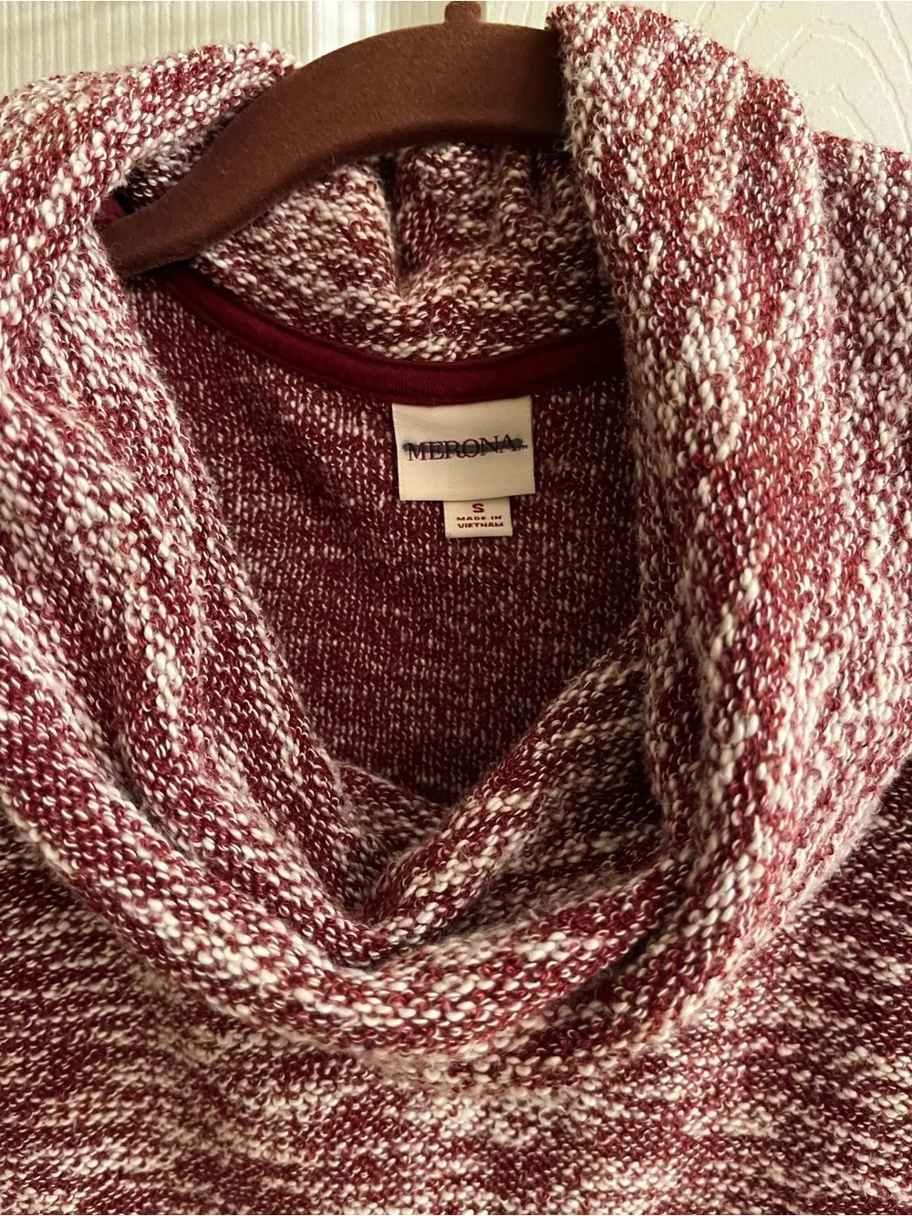 MERONA~COWL NECK~TUNIC LENGTH PULLOVER~SM